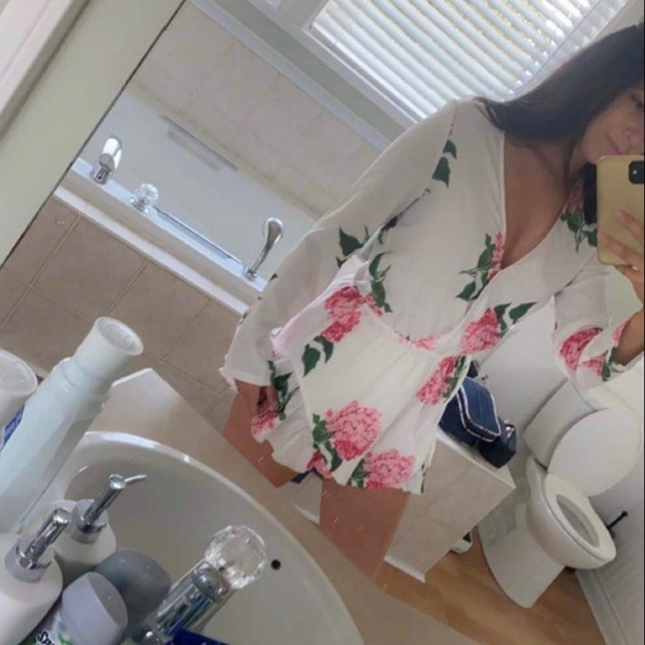 White Long Sleeve Floral Romper from Maccs The Label  - worn lightly a few times - Picture 5 of 6